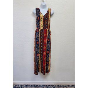 Stacey Tyler Women's Vintage Long Dress Multi Color Bohemian Size 12 USA Made